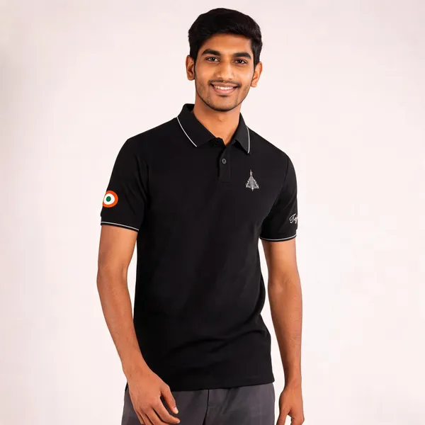 Black_Cotton_Blend_Regular_Fit_Tejas_Pride_Polo_T-Shirt_For_Men