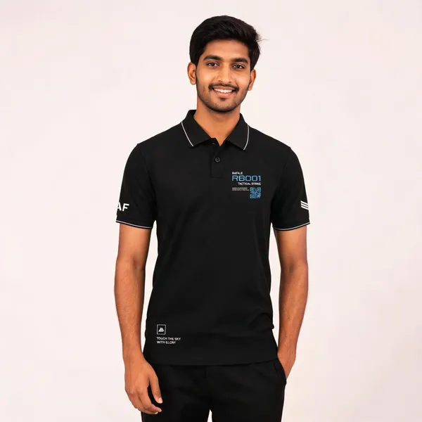 Black_Cotton_Blend_Regular_Fit_Rafale_Tactical_Strike_Polo_T-Shirt_For_Men