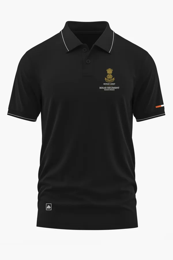 BIHAR_REGIMENT_POLO_T-SHIRT_-_Black,_XXL