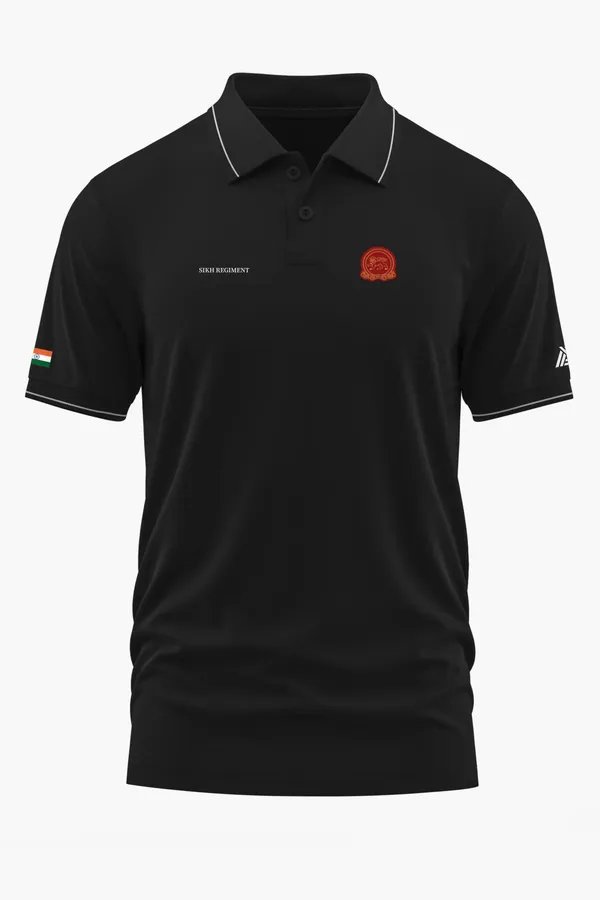 Black_Cotton_Lycra_Regular_Fit_Sikh_Regiment_Polo_T-Shirt_For_Men