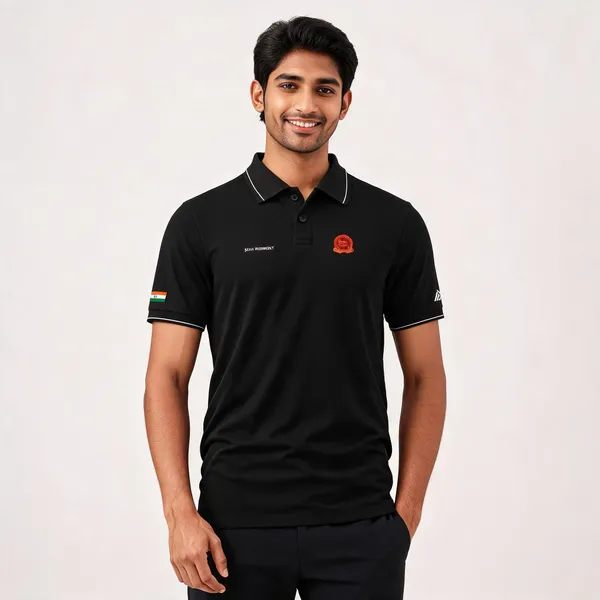 Black_Cotton_Lycra_Regular_Fit_Sikh_Regiment_Polo_T-Shirt_For_Men