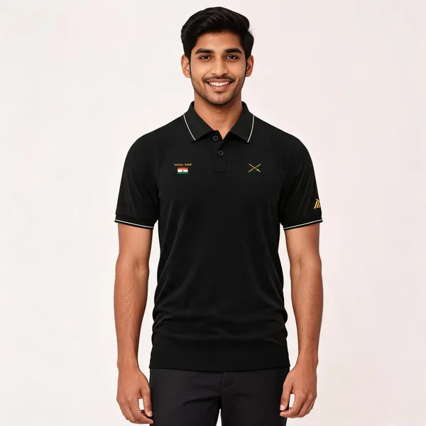 Black_Cotton_Lycra_Regular_Fit_Polo_T-Shirt_For_Men