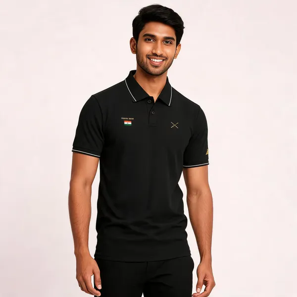 Black_Cotton_Lycra_Regular_Fit_Polo_T-Shirt_For_Men