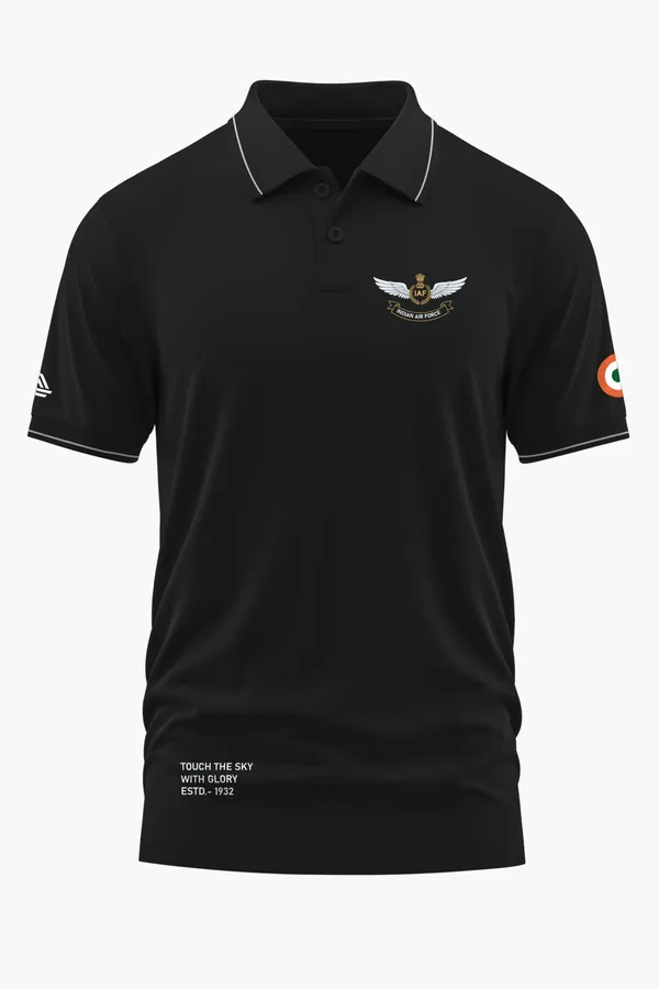 IAF_WINGS_OF_GLORY_POLO_T-SHIRT_-_Black,_XXL
