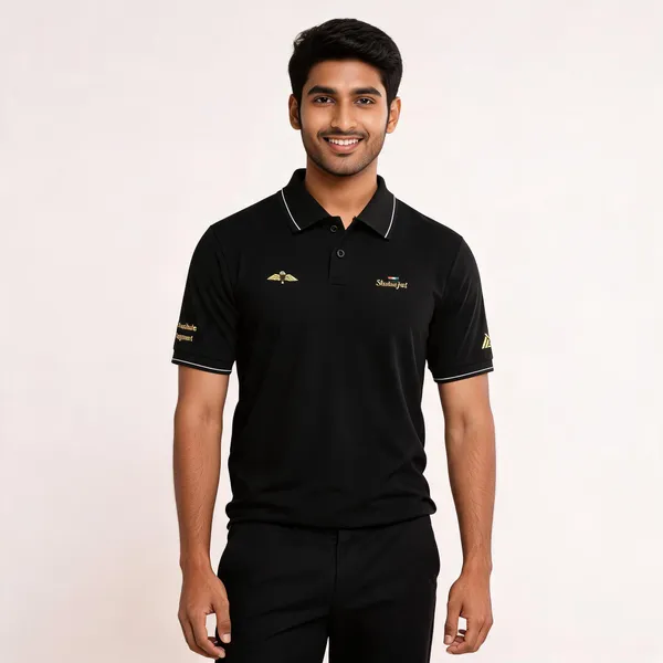 Black_Cotton_Lycra_Regular_Fit_Parachute_Regiment_Polo_T-Shirt_For_Men