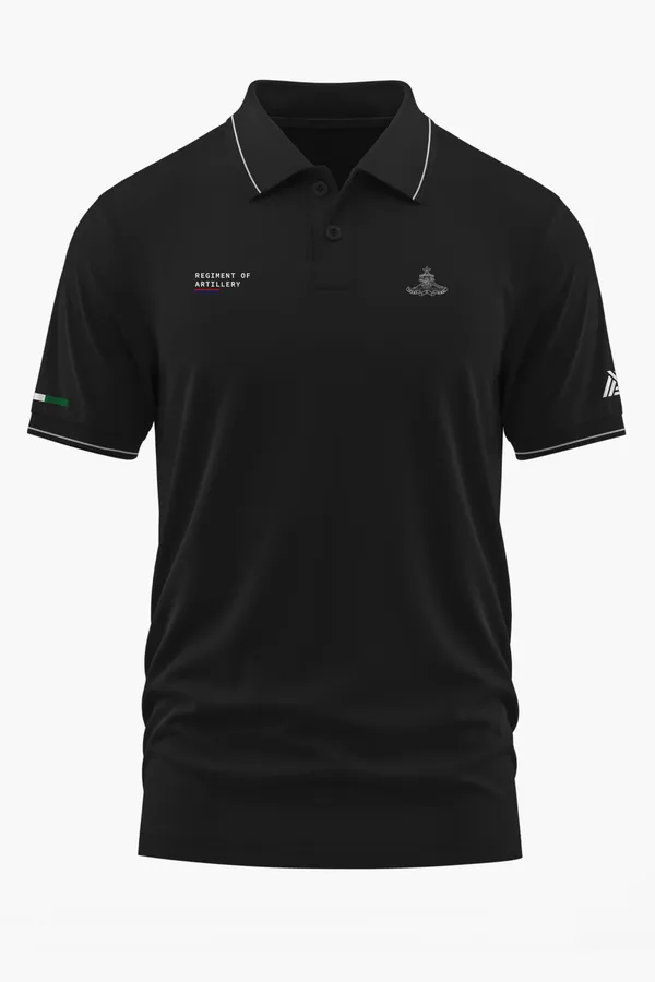 REGT._OF_ARTILLERY_POLO_T-SHIRT_-_Black,_XXL