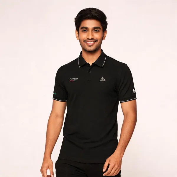 Black_Cotton_Lycra_Regular_Fit_Regiment_Of_Artillery_Polo_T-Shirt_For_Men