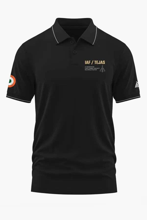 IAF_TEJAS_POLO_T-SHIRT_-_Black,_XXL