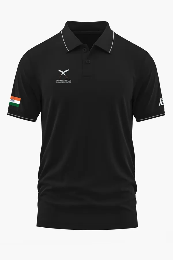 GORKHA_RIFLES_POLO_T-SHIRT_-_Black,_XXL