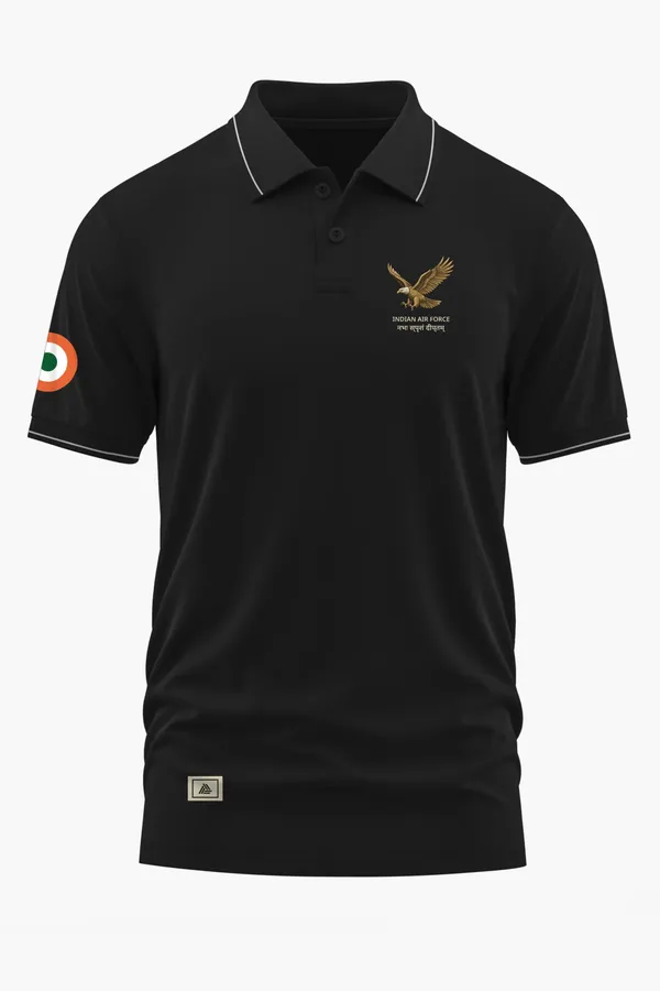 IAF_WINGS_OF_HONOUR_POLO_T-SHIRT_-_Black,_XXL