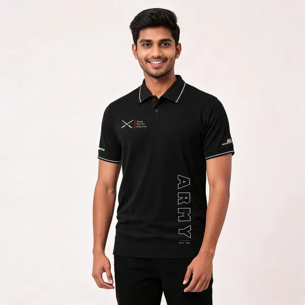 Black_Cotton_Blend_Regular_Fit_Army_Service_Before_Self_Polo_T-Shirt_For_Men