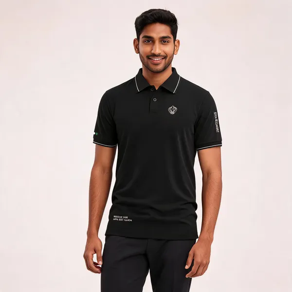 Black_Cotton-Lycra_Regular_Fit_Sikh_Regiment_Polo_T-Shirt_For_Men