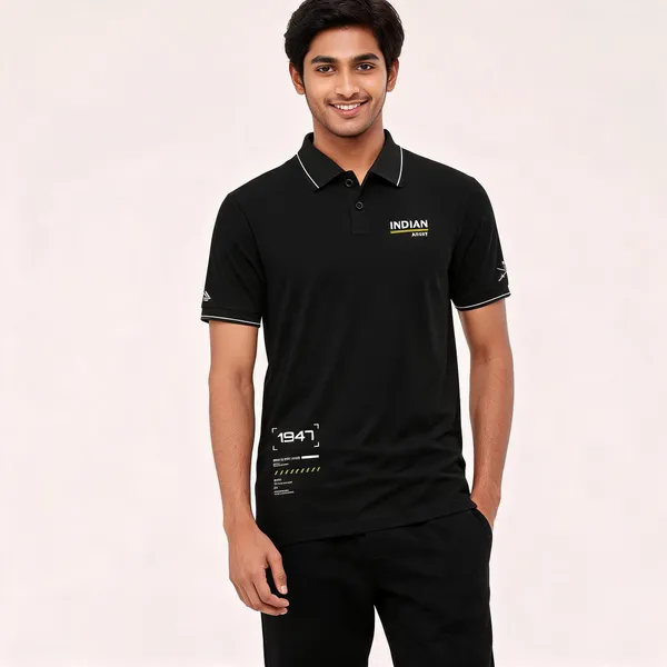 Black_Cotton_Lycra_Regular_Fit_Indian_Army_Polo_T-Shirt_For_Men