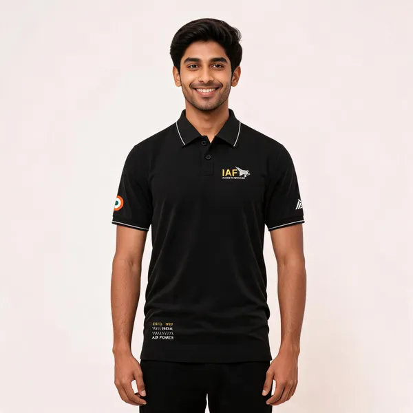 Black_Cotton_Blend_Regular_Fit_Iaf_Flying_Operations_Polo_T-Shirt_For_Men
