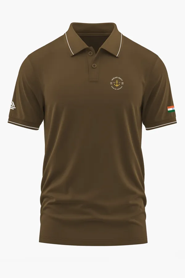 INDIAN_NAVY_PRIDE_POLO_T-SHIRT_-_Brown,_XXL
