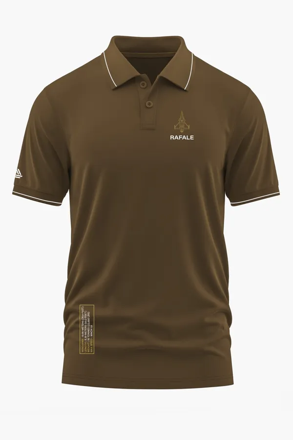 RAFALE_MULTIROLE_FIGHTER_JET_POLO_T-SHIRT_-_Brown,_XXL
