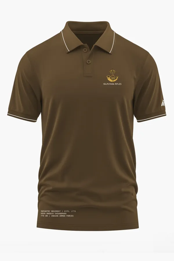RAJPUTANA_RIFLES_REGIMENTAL_POLO_T-SHIRT_-_Brown,_XXL