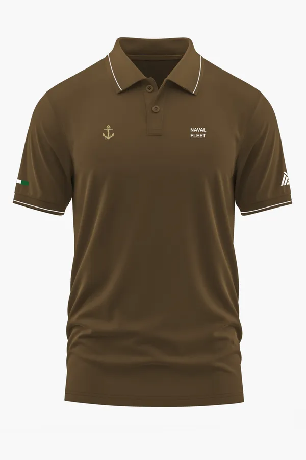 NAVAL_FLEET_POLO_T-SHIRT_-_Brown,_XXL
