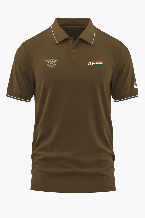 INDIAN_AIR_FORCE_POLO_T-SHIRT_-_Brown,_XXL