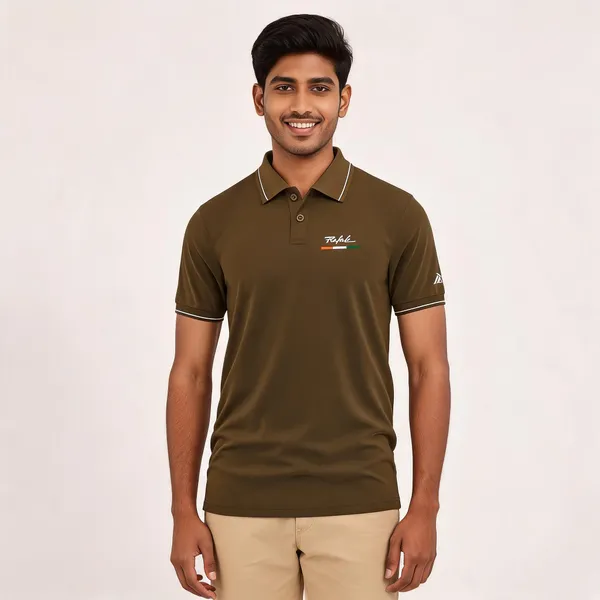 Brown_Cotton_Blend_Regular_Fit_Rafale_India_Polo_T-Shirt_For_Men