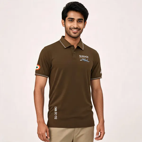 Brown_Cotton_Blend_Regular_Fit_Su-30_Mki_Air_Dominance_Polo_T-Shirt_For_Men