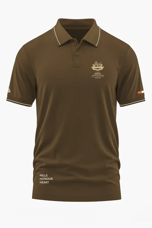DOGRA_REGIMENT_POLO_T-SHIRT_-_Brown,_XXL