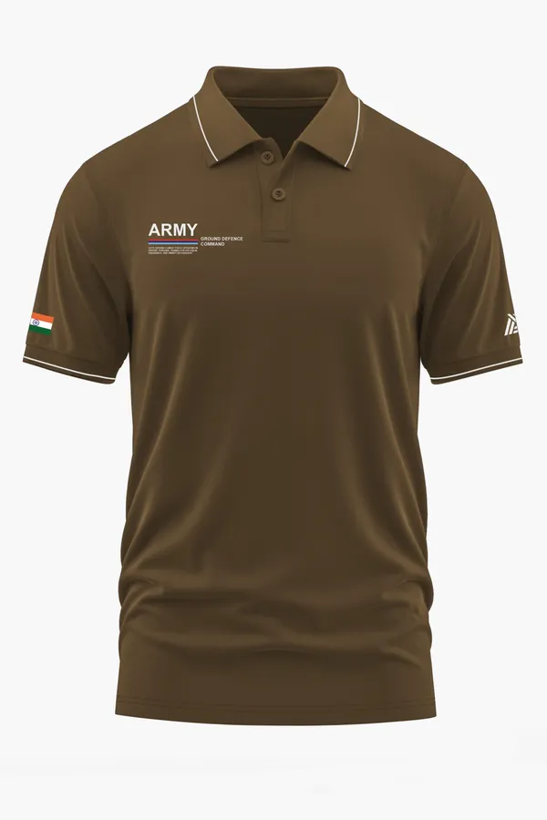 GROUND_DEFENCE_COMMAND_POLO_T-SHIRT_-_Brown,_XXL