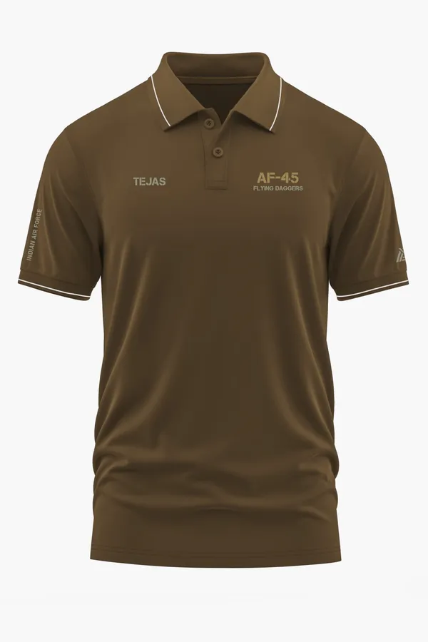 SQN._45_FLYING_DAGGERS_POLO_T-SHIRT_-_Brown,_XXL