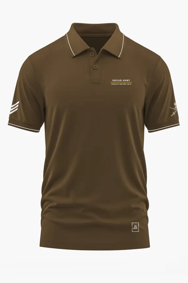 INDIAN_ARMY_POLO_T-SHIRT_-_Brown,_XXL