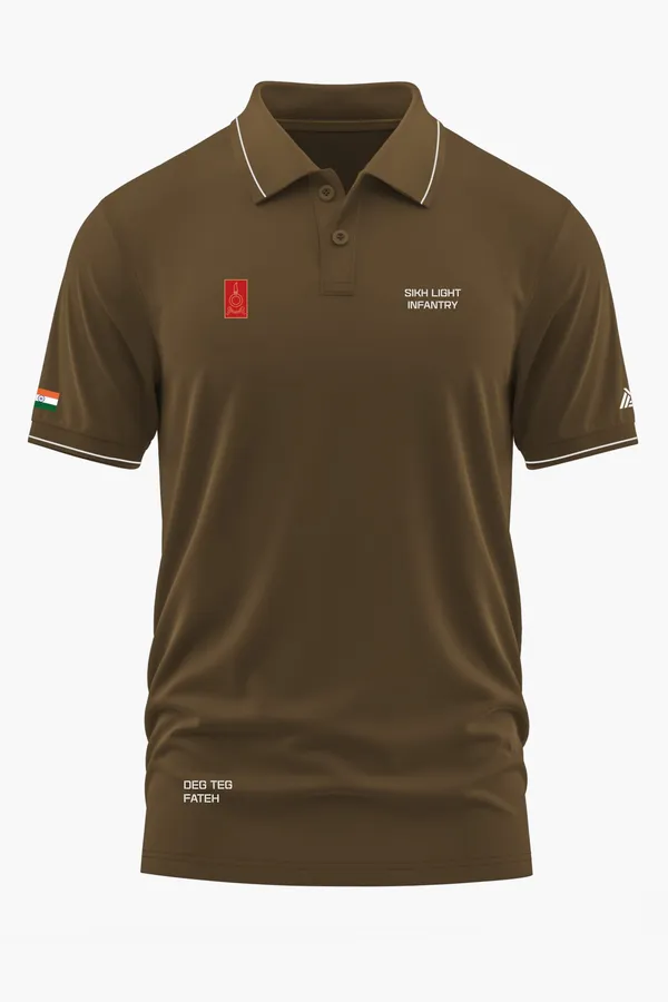 SIKH_LIGHT_INFANTRY_POLO_T-SHIRT_-_Brown,_XXL