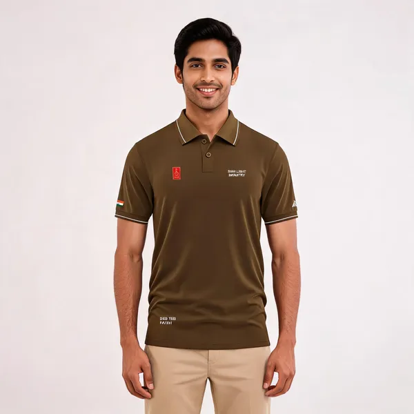 Brown_Cotton_Blend_Regular_Fit_Sikh_Light_Infantry_Polo_T-Shirt_For_Men