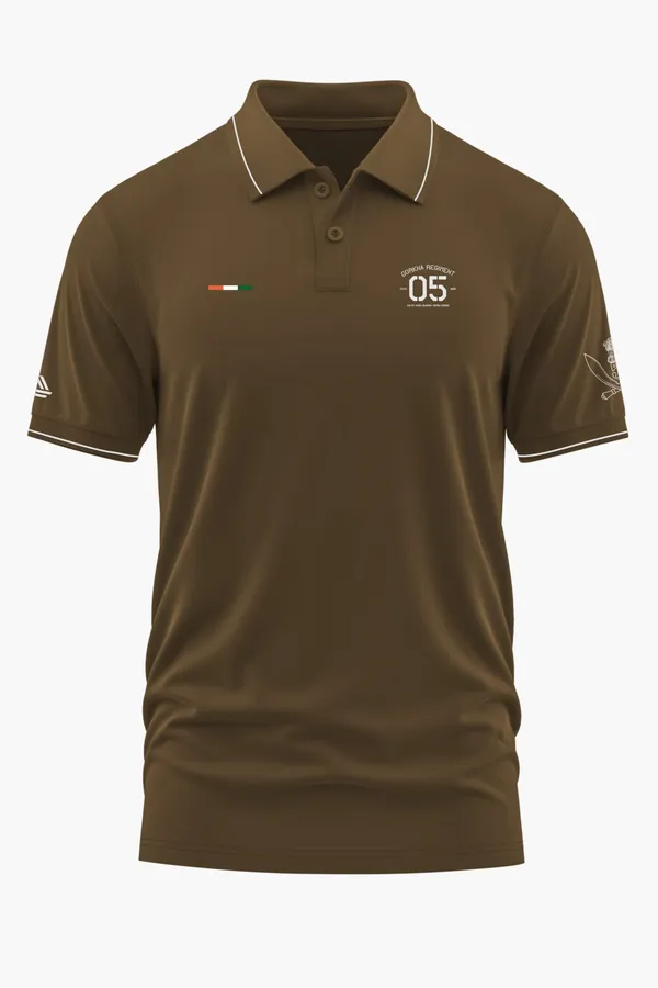 5TH_GORKHA_REGIMENT_POLO_T-SHIRT_-_Brown,_XXL