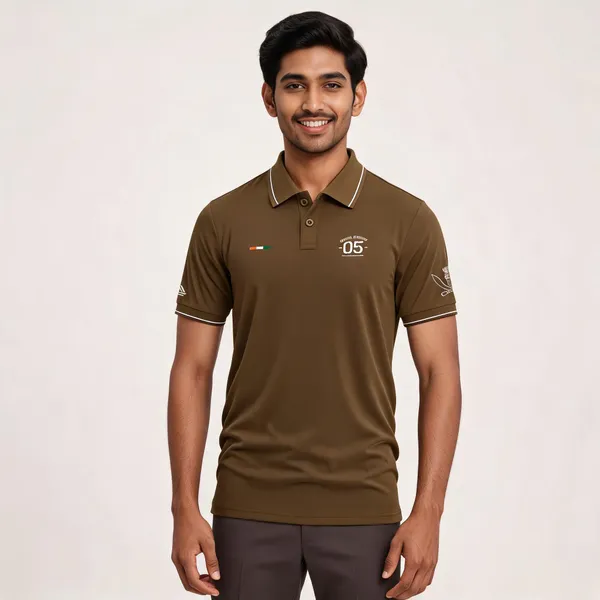 Brown_Cotton_Regular_Fit_5Th_Gorkha_Regiment_Polo_T-Shirt_For_Men