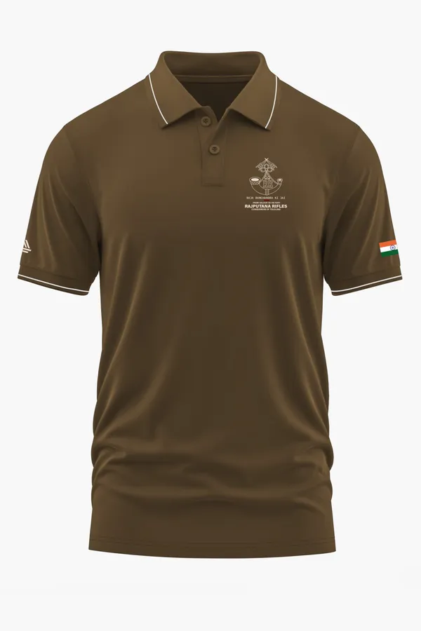 RAJPUTANA_RIFLES_LEGACY_POLO_T-SHIRT_-_Brown,_XXL