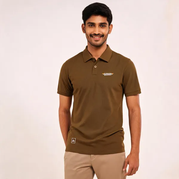 Brown_Cotton-Lycra_Regular_Fit_Kumaon_Regiment_Polo_T-Shirt_For_Men