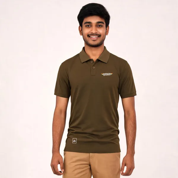 Brown_Cotton-Lycra_Regular_Fit_Kumaon_Regiment_Polo_T-Shirt_For_Men
