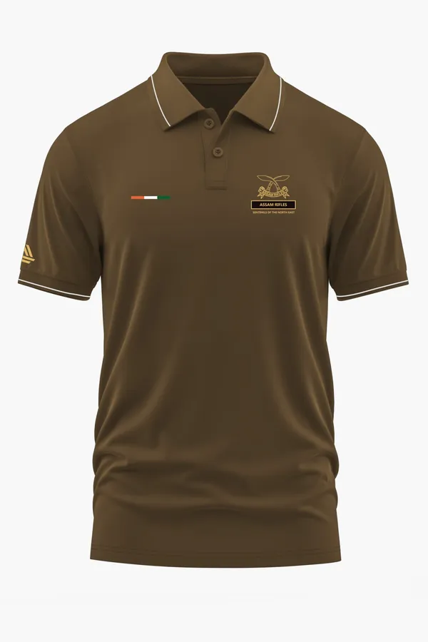 ASSAM_RIFLES_POLO_T-SHIRT_-_Brown,_XXL