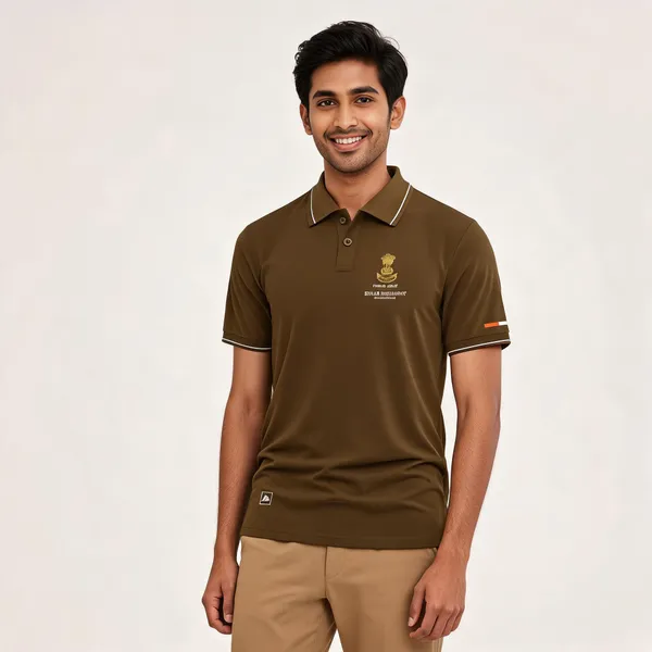Brown_Cotton_Lycra_Regular_Fit_Bihar_Regiment_Polo_T-Shirt_For_Men