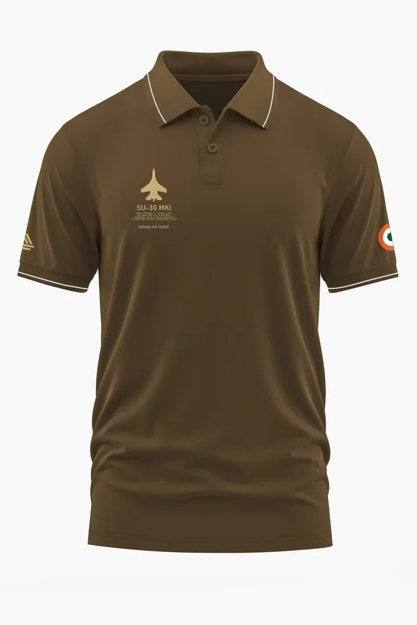SU-30_MKI_STRIKE_POLO_T-SHIRT_-_Brown,_XXL