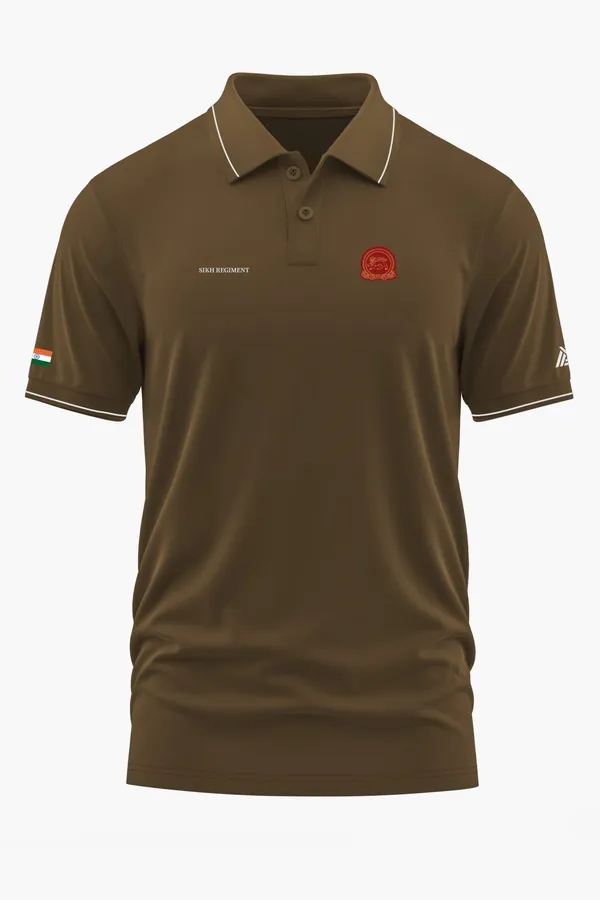 SIKH_REGIMENT_HERITAGE_POLO_T-SHIRT_-_Brown,_XXL