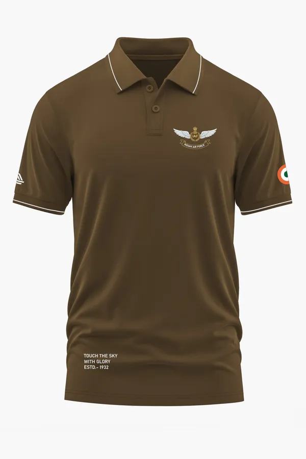 IAF_WINGS_OF_GLORY_POLO_T-SHIRT_-_Brown,_XXL