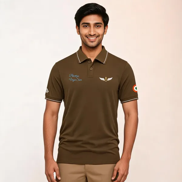 Brown_Cotton_Blend_Regular_Fit_Bhartiya_Vayu_Sena_Polo_T-Shirt_For_Men