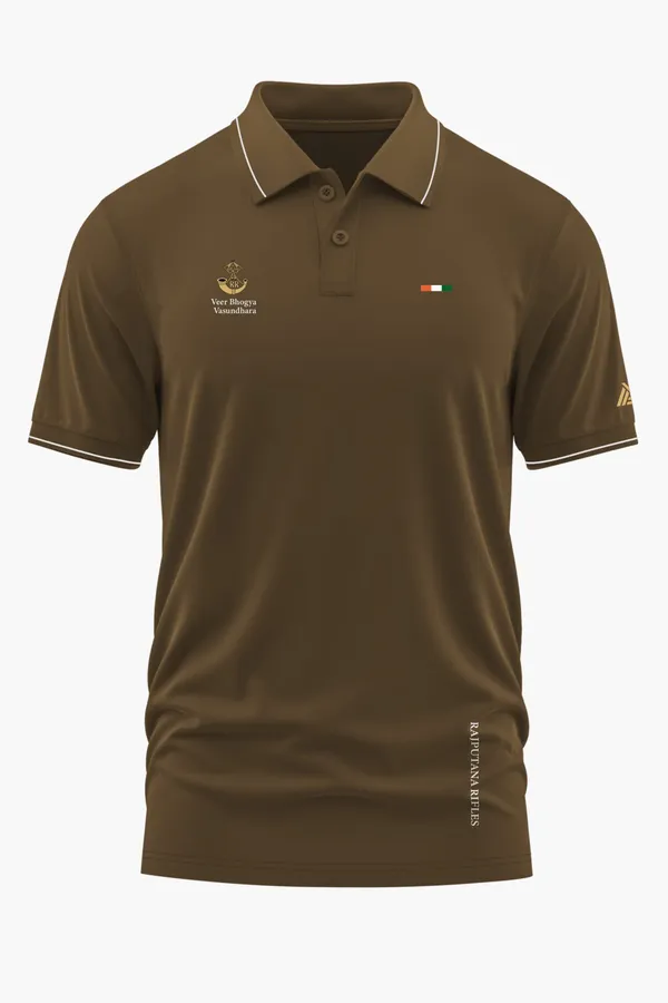 RAJPUTANA_RIFLES_POLO_T-SHIRT_-_Brown,_XXL
