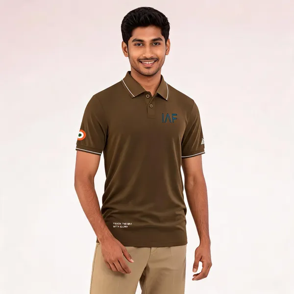 Brown_Cotton_Blend_Regular_Fit_Iaf_Honour_Classic_Polo_T-Shirt_For_Men