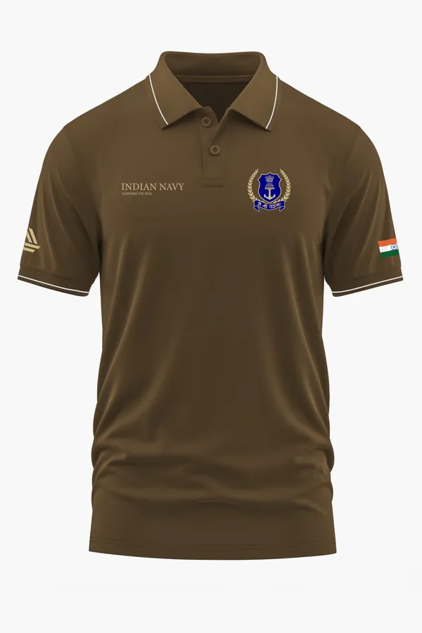 NAVAL_ELITE_CASUAL_POLO_T-SHIRT_-_Brown,_XXL