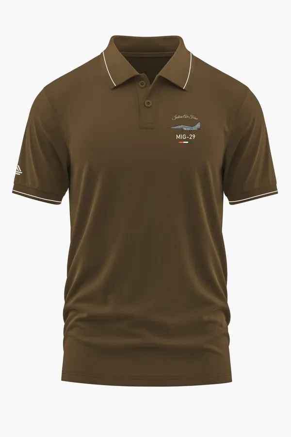 IAF_MIG-29_POLO_T-SHIRT_-_Brown,_XXL
