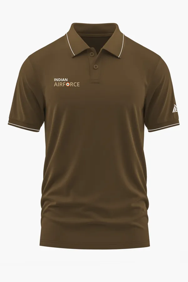INDIAN_AIR_FORCE_PRIDE_POLO_T-SHIRT_-_Brown,_XXL