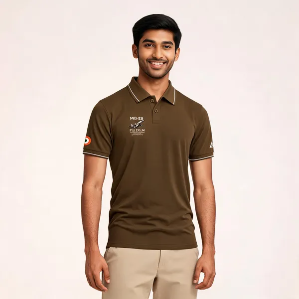 Brown_Cotton_Blend_Regular_Fit_Mig-29_Fulcrum_Polo_T-Shirt_For_Men