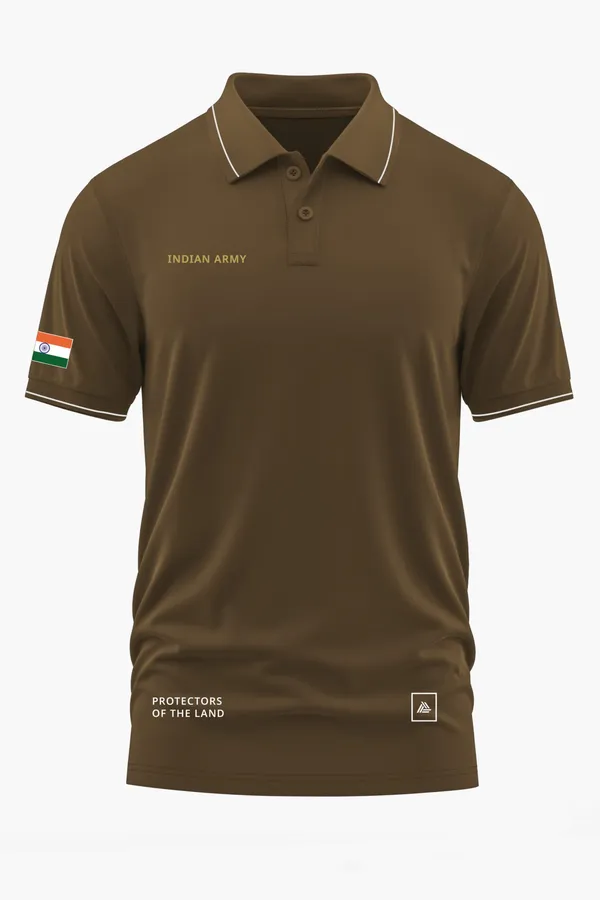 INDIAN_ARMY_ELITE_POLO_T-SHIRT_-_Brown,_XXL