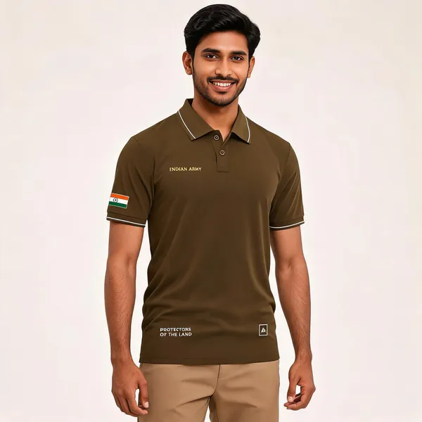 Brown_Cotton_Blend_Regular_Fit_Indian_Army_Elite_Polo_T-Shirt_For_Men